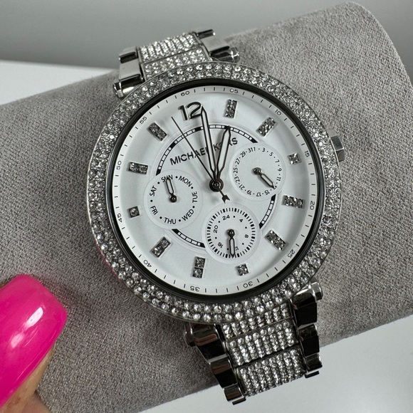 Michael Kors Watch Rhinestone Silver MK7085 - Picture 9 of 13